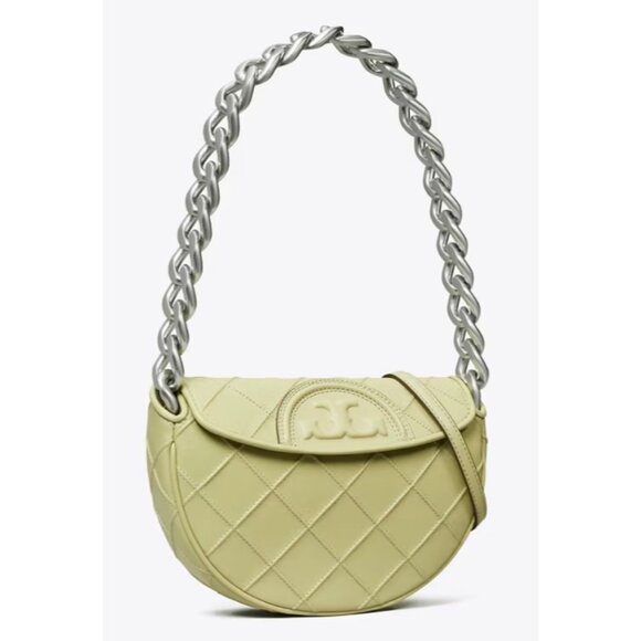 NEW WITH TAGS!!! AUTHENTIC Tory Burch Olive Fleming Crescent Shoulder Bag - Picture 8 of 8
